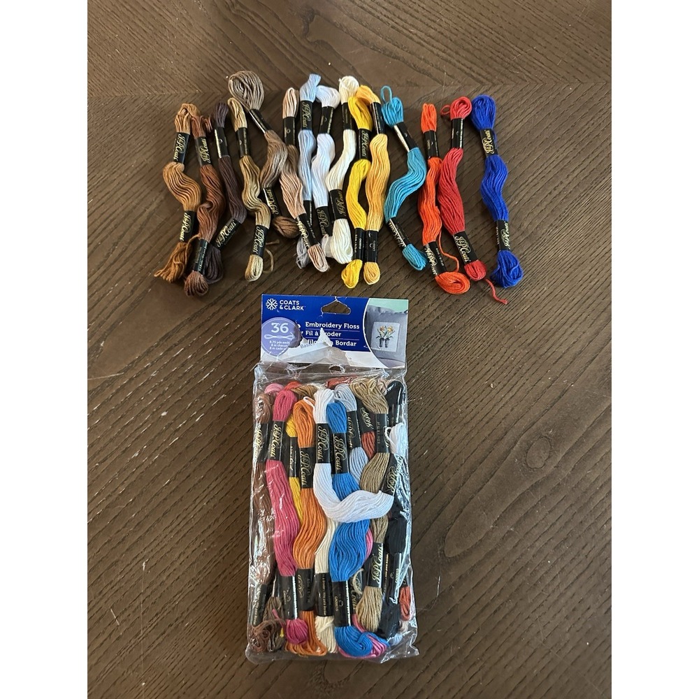 51 Cotton Skeins Coats & Clark‎ Embroidery Floss Thread 8.75yd each Lot Sewing